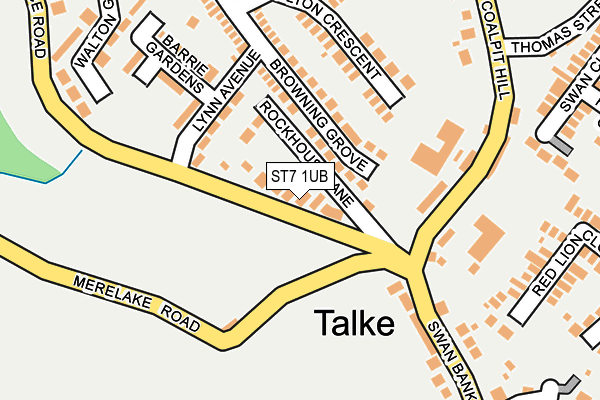 ST7 1UB map - OS OpenMap – Local (Ordnance Survey)