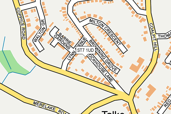 ST7 1UD map - OS OpenMap – Local (Ordnance Survey)