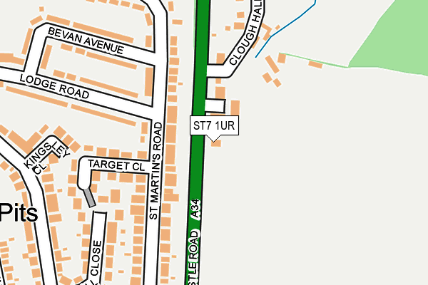 ST7 1UR map - OS OpenMap – Local (Ordnance Survey)