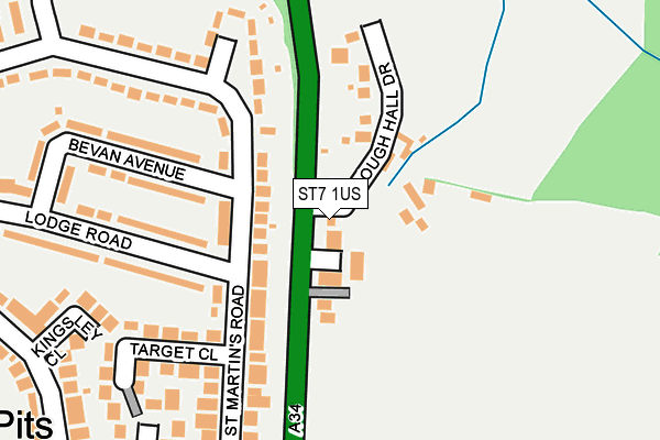 ST7 1US map - OS OpenMap – Local (Ordnance Survey)