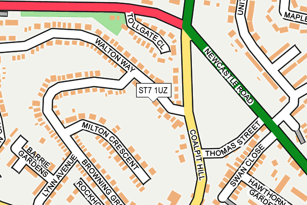 ST7 1UZ map - OS OpenMap – Local (Ordnance Survey)