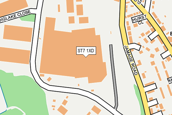 ST7 1XD map - OS OpenMap – Local (Ordnance Survey)