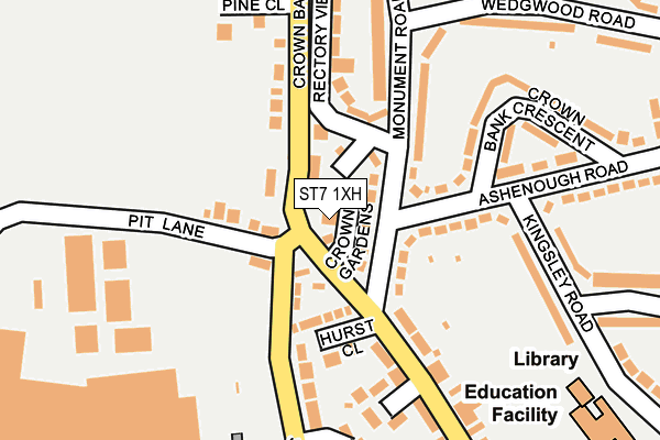 ST7 1XH map - OS OpenMap – Local (Ordnance Survey)