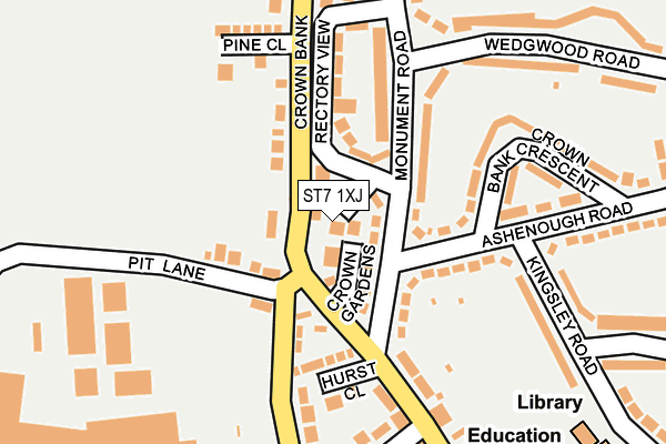 ST7 1XJ map - OS OpenMap – Local (Ordnance Survey)