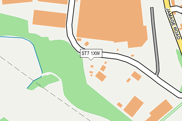 ST7 1XW map - OS OpenMap – Local (Ordnance Survey)