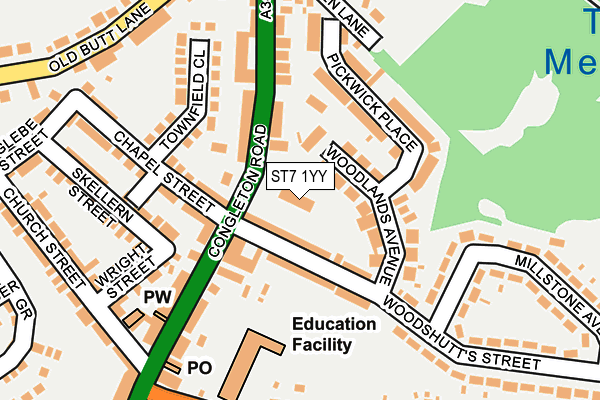 ST7 1YY map - OS OpenMap – Local (Ordnance Survey)