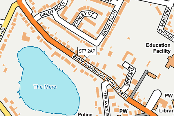 Map of MERE COURT (ALSAGER) MANAGEMENT COMPANY LIMITED at local scale
