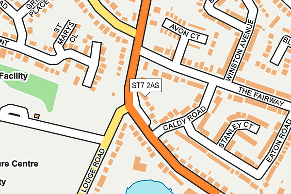 ST7 2AS map - OS OpenMap – Local (Ordnance Survey)