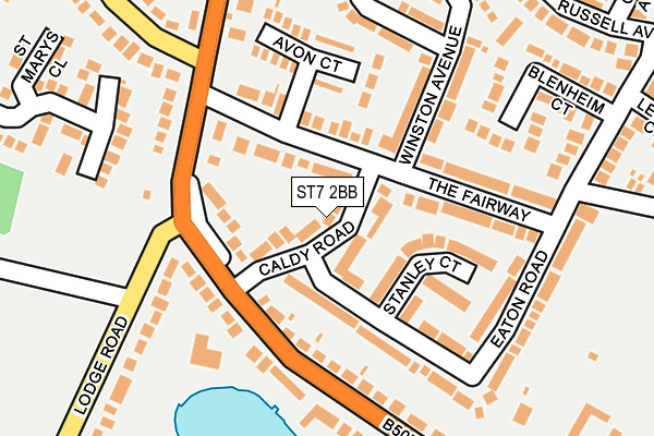 ST7 2BB map - OS OpenMap – Local (Ordnance Survey)