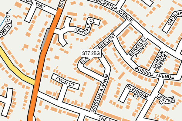 ST7 2BG map - OS OpenMap – Local (Ordnance Survey)