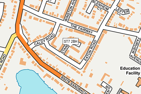 ST7 2BH map - OS OpenMap – Local (Ordnance Survey)