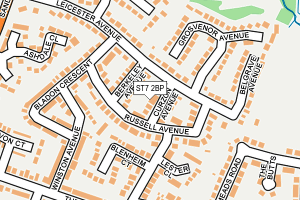 ST7 2BP map - OS OpenMap – Local (Ordnance Survey)