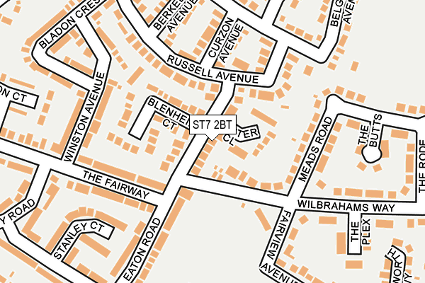 ST7 2BT map - OS OpenMap – Local (Ordnance Survey)