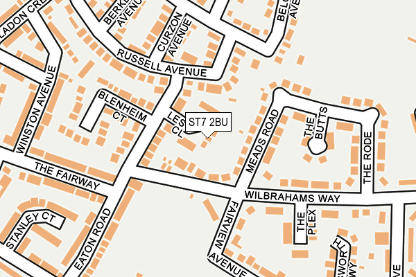 ST7 2BU map - OS OpenMap – Local (Ordnance Survey)