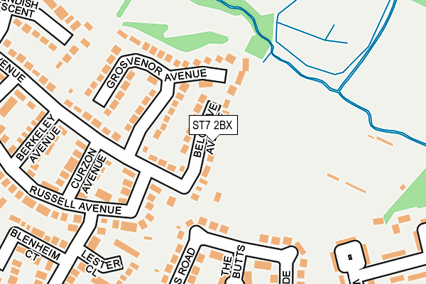 ST7 2BX map - OS OpenMap – Local (Ordnance Survey)