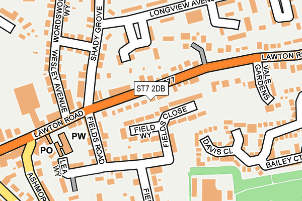 ST7 2DB map - OS OpenMap – Local (Ordnance Survey)
