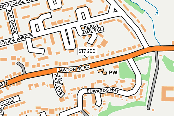 ST7 2DD map - OS OpenMap – Local (Ordnance Survey)