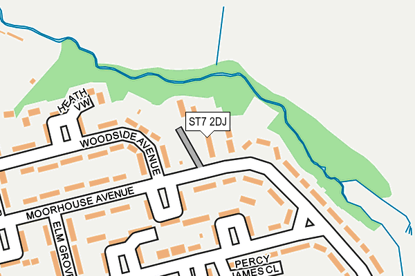ST7 2DJ map - OS OpenMap – Local (Ordnance Survey)