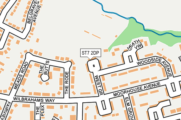ST7 2DP map - OS OpenMap – Local (Ordnance Survey)