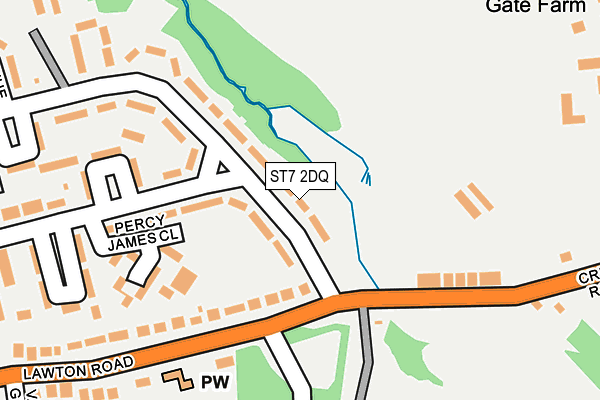 ST7 2DQ map - OS OpenMap – Local (Ordnance Survey)