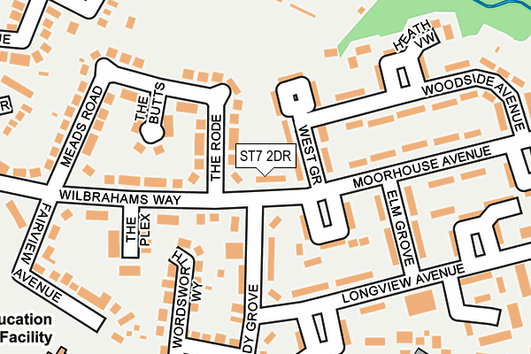 ST7 2DR map - OS OpenMap – Local (Ordnance Survey)