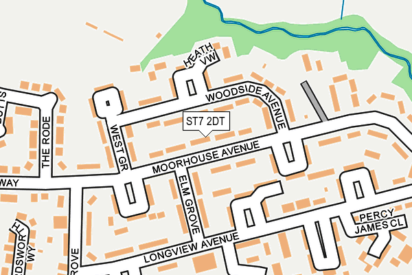 ST7 2DT map - OS OpenMap – Local (Ordnance Survey)