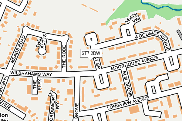 ST7 2DW map - OS OpenMap – Local (Ordnance Survey)