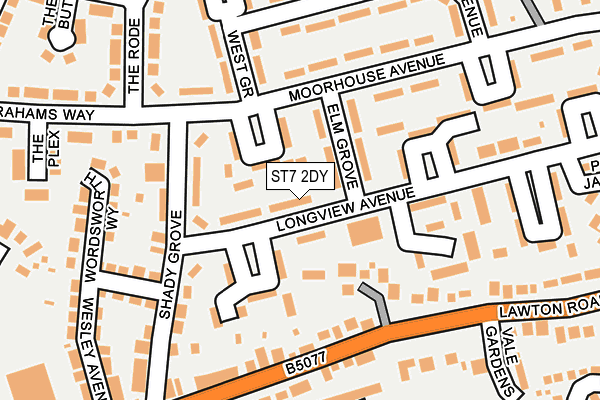 ST7 2DY map - OS OpenMap – Local (Ordnance Survey)