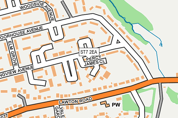 ST7 2EA map - OS OpenMap – Local (Ordnance Survey)