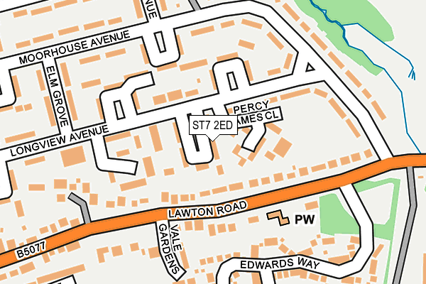 ST7 2ED map - OS OpenMap – Local (Ordnance Survey)