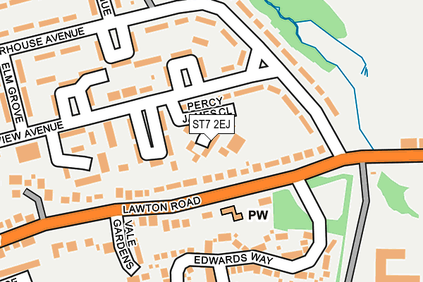 ST7 2EJ map - OS OpenMap – Local (Ordnance Survey)
