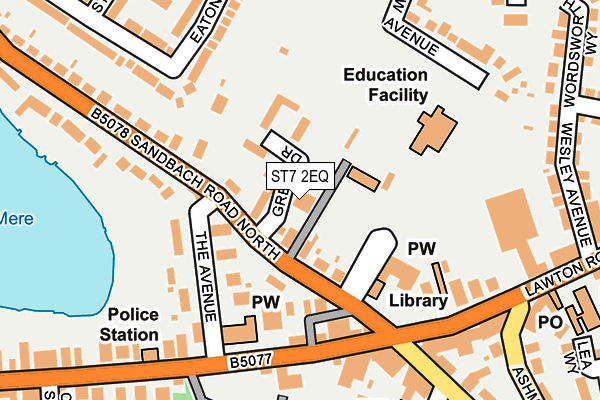 ST7 2EQ map - OS OpenMap – Local (Ordnance Survey)