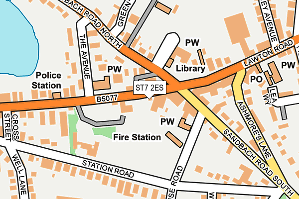 ST7 2ES map - OS OpenMap – Local (Ordnance Survey)