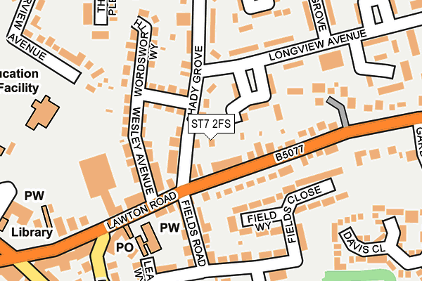 ST7 2FS map - OS OpenMap – Local (Ordnance Survey)