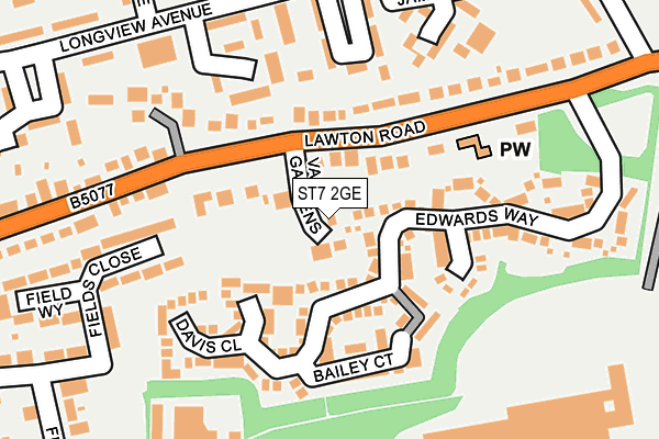 ST7 2GE map - OS OpenMap – Local (Ordnance Survey)