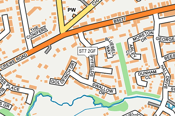 ST7 2GF map - OS OpenMap – Local (Ordnance Survey)