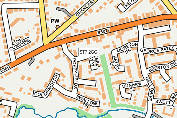 ST7 2GG map - OS OpenMap – Local (Ordnance Survey)