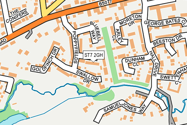 ST7 2GH map - OS OpenMap – Local (Ordnance Survey)