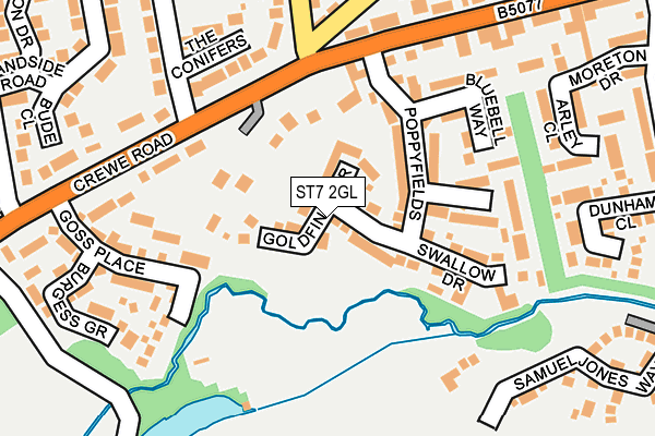 ST7 2GL map - OS OpenMap – Local (Ordnance Survey)