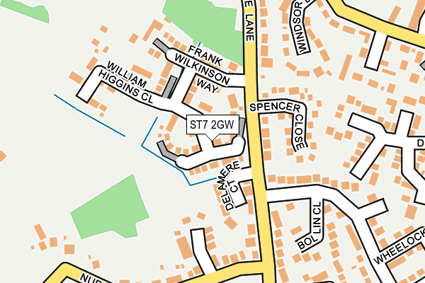 ST7 2GW map - OS OpenMap – Local (Ordnance Survey)