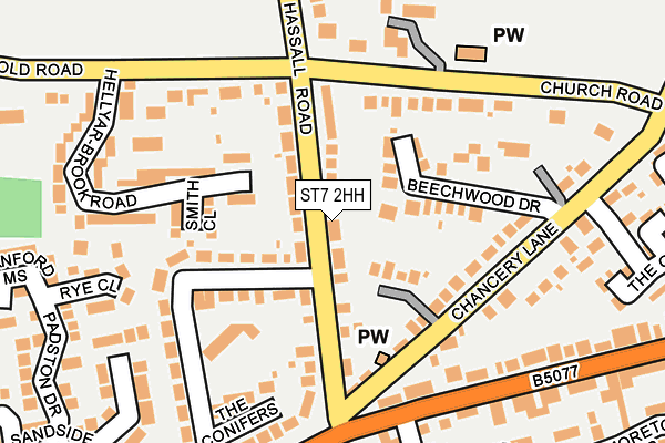 ST7 2HH map - OS OpenMap – Local (Ordnance Survey)