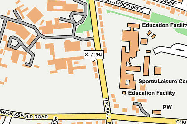 ST7 2HJ map - OS OpenMap – Local (Ordnance Survey)