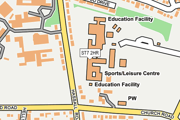 ST7 2HR map - OS OpenMap – Local (Ordnance Survey)