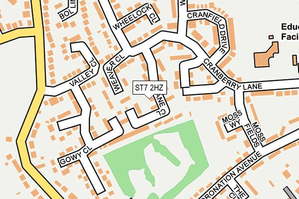 ST7 2HZ map - OS OpenMap – Local (Ordnance Survey)