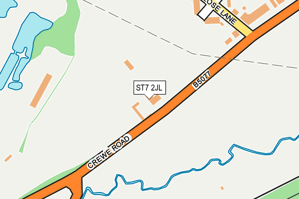ST7 2JL map - OS OpenMap – Local (Ordnance Survey)