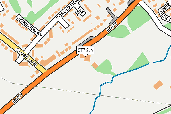 ST7 2JN map - OS OpenMap – Local (Ordnance Survey)