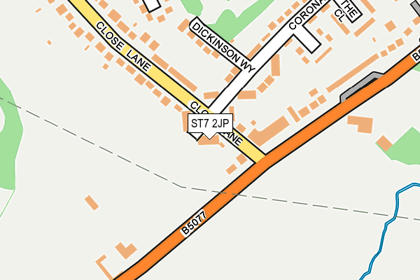 ST7 2JP map - OS OpenMap – Local (Ordnance Survey)