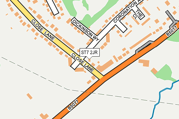 ST7 2JR map - OS OpenMap – Local (Ordnance Survey)
