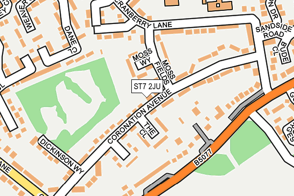 ST7 2JU map - OS OpenMap – Local (Ordnance Survey)