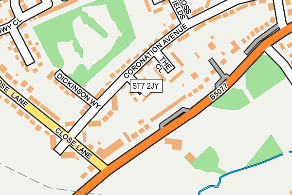 ST7 2JY map - OS OpenMap – Local (Ordnance Survey)